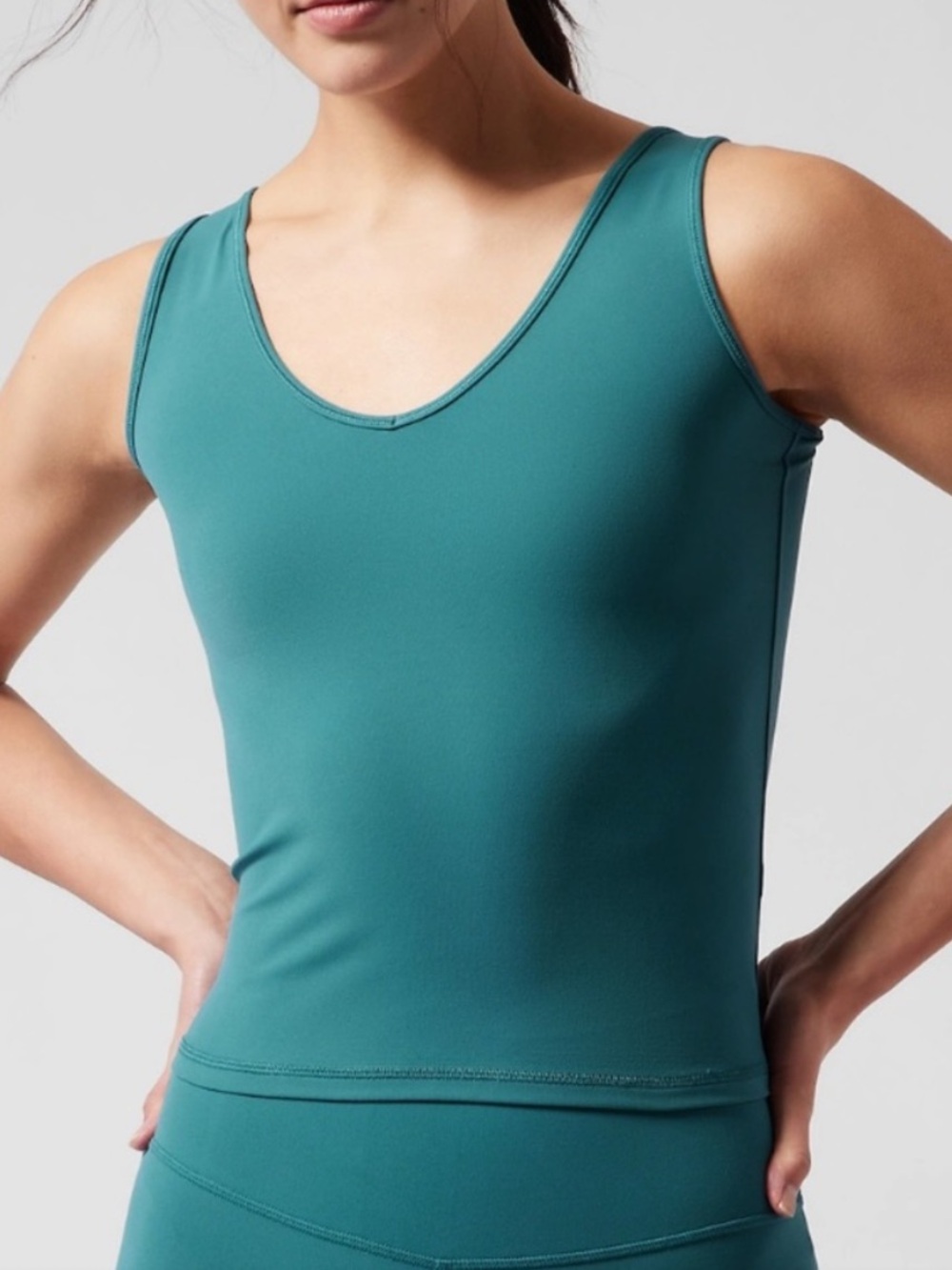 Athleta Teal Scoop Neck Performance Tank